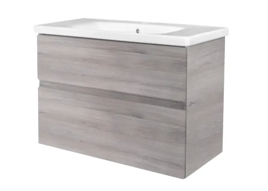 Best Design Quick 100cm greeploos badkamermeubel grijs eiken Gecertificeerd