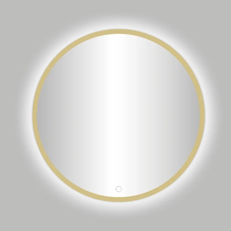Hete Deal Best Design Nancy Rivoli ronde spiegel goud incl. LED verlichting Ø 120cm