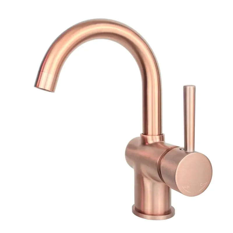 Best Design Lyon wastafelkraan met draaibare uitloop rosé goud Populair