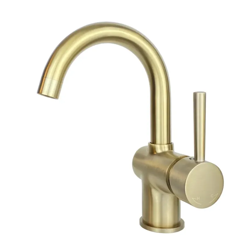 Best Design Nancy wastafelkraan met draaibare uitloop goud mat Flitsaanbieding