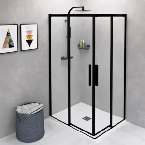 Polysan Altis douchecabine 100x80cm mat zwart Express Levering