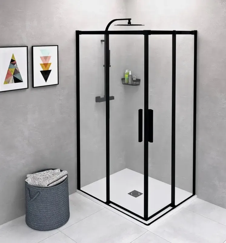 Polysan Altis douchecabine 100x80cm mat zwart Express Levering