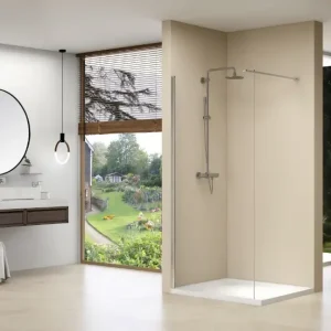 Lage Kosten van Rijn ST01 vaste wand met helder glas 40x200cm chroom