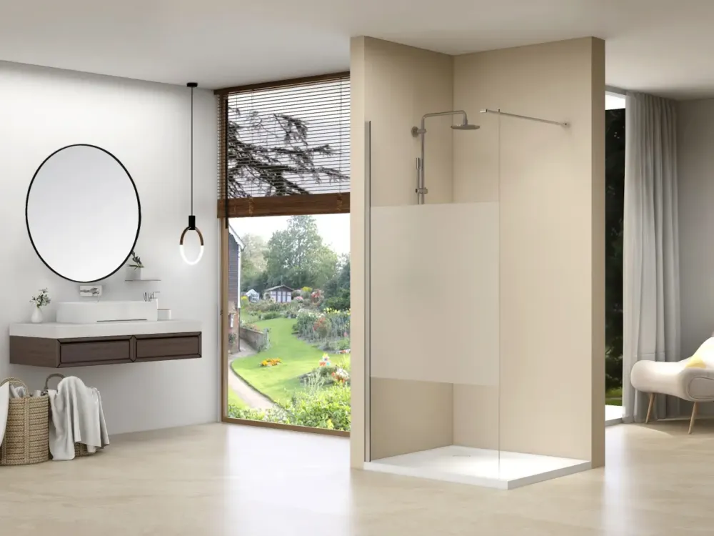Merkproduct van Rijn ST01 inloopdouche met privacybaan 110x200cm chroom