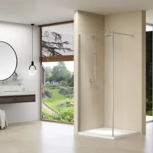 van Rijn ST01 inloopdouche 90x200cm met 30cm vaste wand chroom Korting