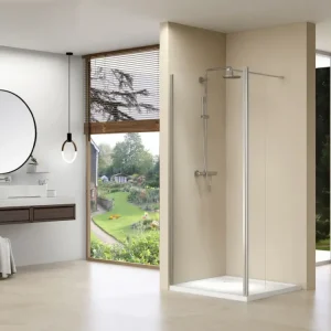 van Rijn ST01 inloopdouche 100x200cm met 30cm draaibare zijwand chroom Tijdelijk Beschikbaar