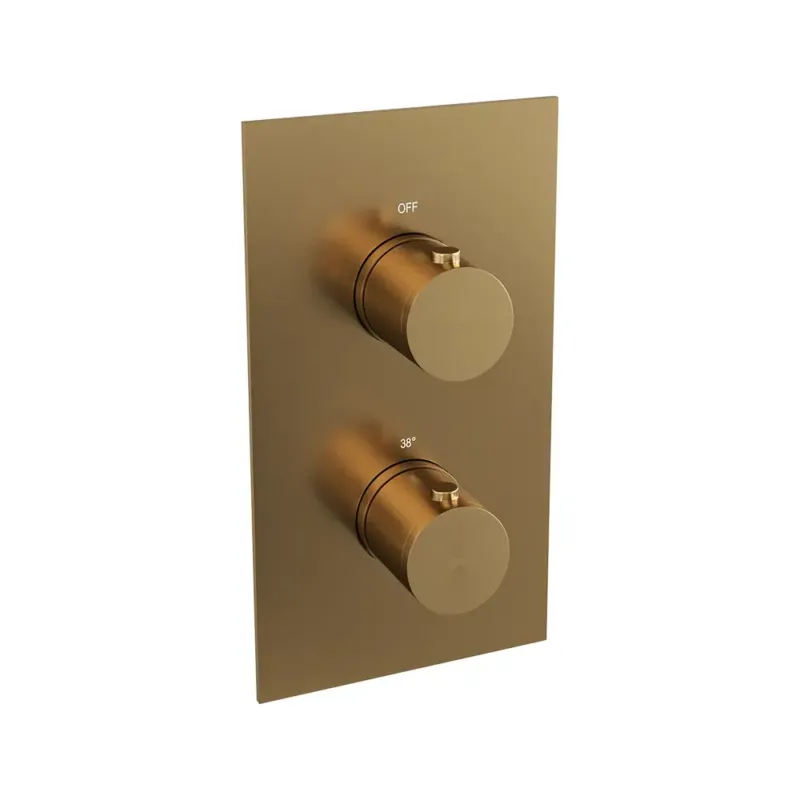 Brauer Gold Edition inbouw douchethermostaat 3-weg geborsteld messing PVD Betrouwbaar