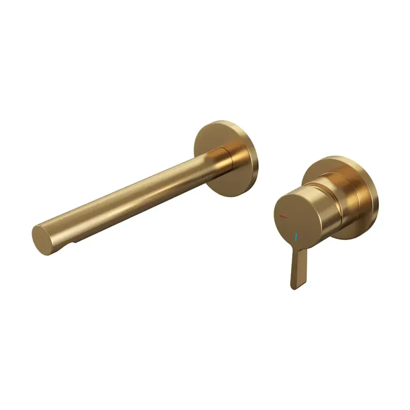 Gratis Retour Brauer Gold Edition ColdStart wastafelkraan inbouw rechte uitloop en rozetten model E1 geborsteld messing PVD