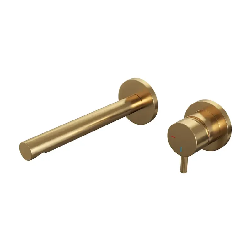 Direct Verzonden Brauer Gold Edition ColdStart wastafelkraan inbouw rechte uitloop en rozetten model B1 geborsteld messing PVD