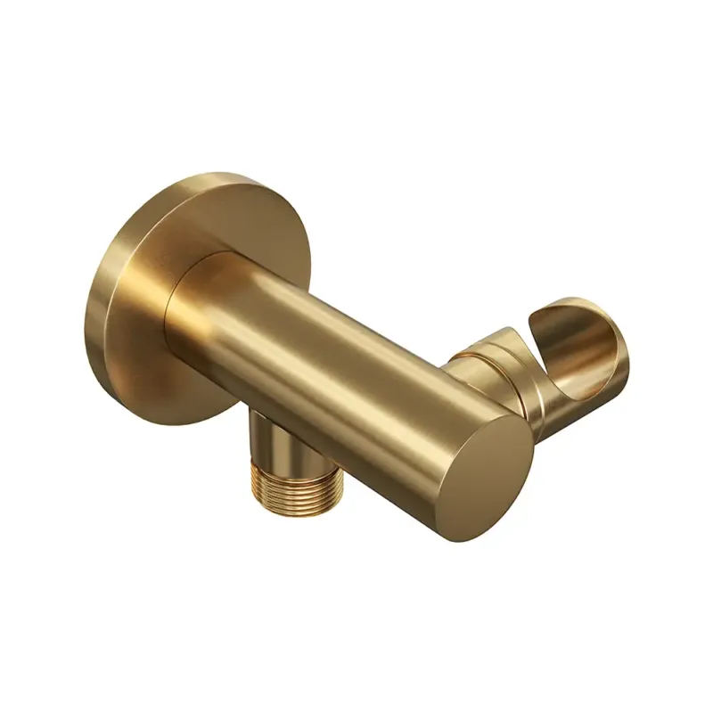 Gecertificeerd Brauer Gold Edition wandaansluitbocht met handdouchehouder geborsteld messing PVD