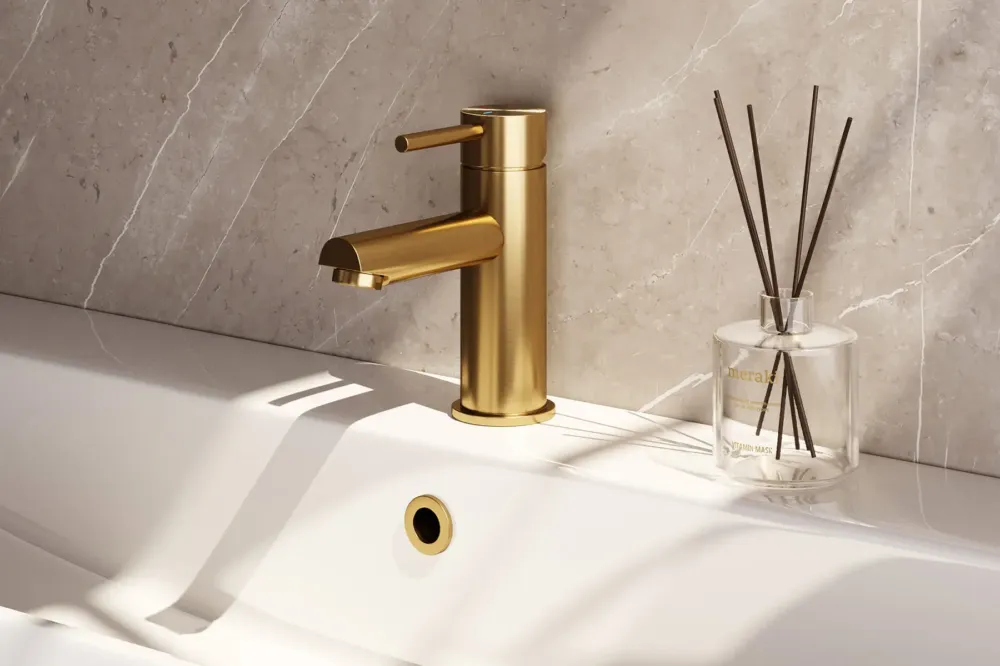 Lage Prijs Brauer Gold Edition ColdStart wastafelkraan energy-saving model A messing geborsteld PVD
