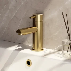 Korting Brauer Gold Edition ColdStart wastafelkraan energy-saving model B messing geborsteld PVD