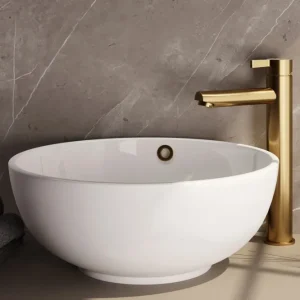 Betaalbaar Brauer Gold Edition ColdStart verhoogde wastafelkraan energy-saving model E messing geborsteld PVD