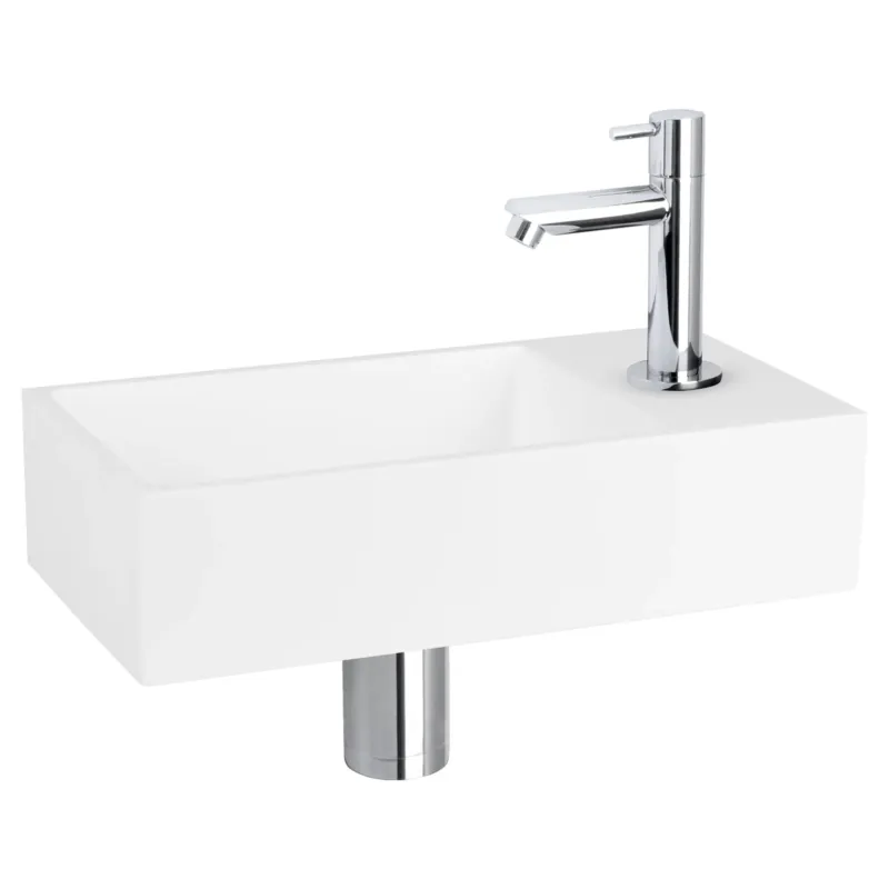 Differnz Solid fonteinset solid surface met rechte kraan chroom Korting