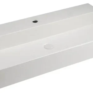 Dagaanbieding Sapho Quadrado betonnen wastafel 96x44cm wit zandsteen