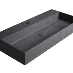 Sapho Quadrado betonnen wastafel 96x44cm zwart graniet Gereduceerde Prijs