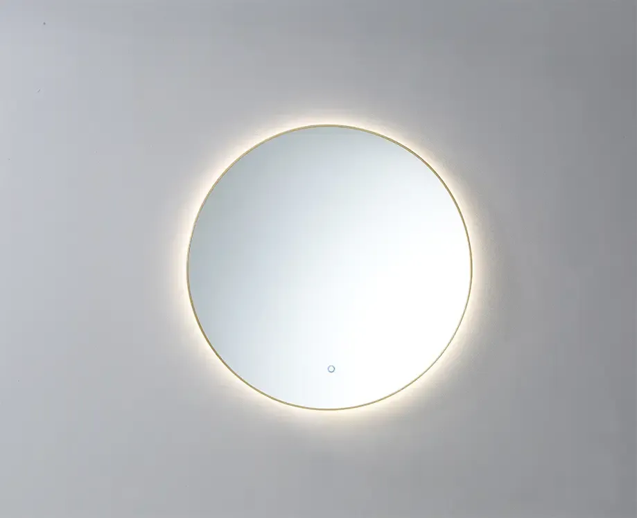 Lambini Designs Rodo ronde spiegel 100cm met spiegelverwarming en indirecte dimbare verlichting messing geborsteld Direct Beschikbaar
