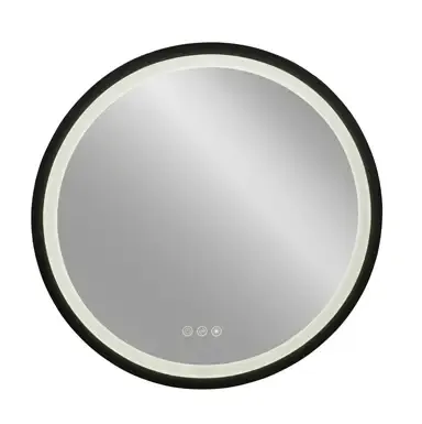 Direct Beschikbaar Plieger Nero Round ronde spiegel LED met touch 120cm zwart