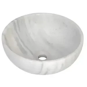 Lage Kosten Plieger Round waskom 38x13,6cm marmer wit