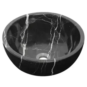 Direct Verzonden Plieger Round waskom 38x13,6cm marmer zwart