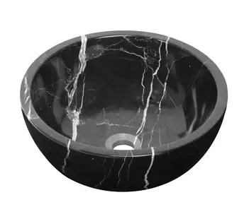 Direct Verzonden Plieger Round waskom 38x13,6cm marmer zwart