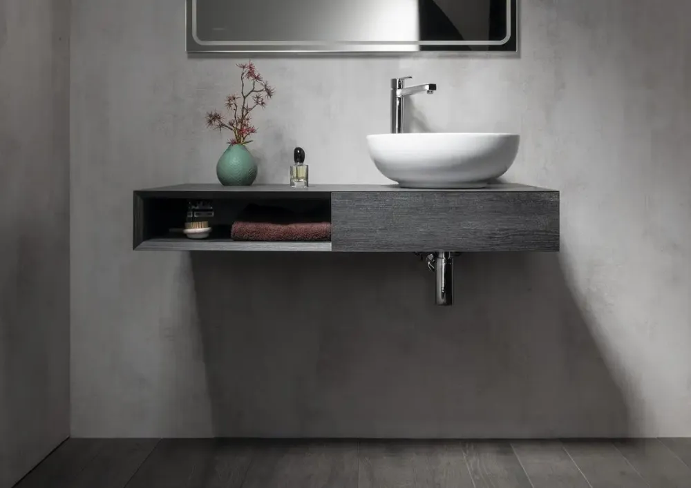 Sapho Morian badkamermeubel 100x14x48cm eiken zwart rechts Koop Online