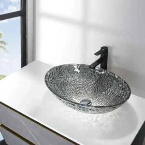 Exclusieve Aanbieding Sapho Purus glazen waskom 50x36cm zwart