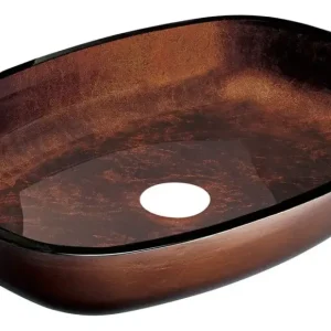 Sapho Kvaore glazen waskom 54x40cm koper Nu Kopen