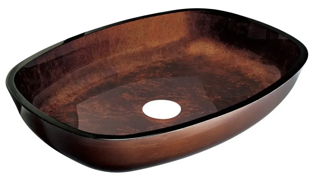 Sapho Kvaore glazen waskom 54x40cm koper Nu Kopen