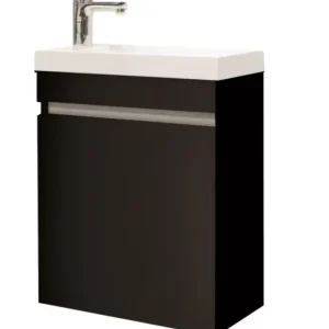 Badstuber Nora toiletmeubelset met spiegel 48cm zwart mat Alleen Vandaag