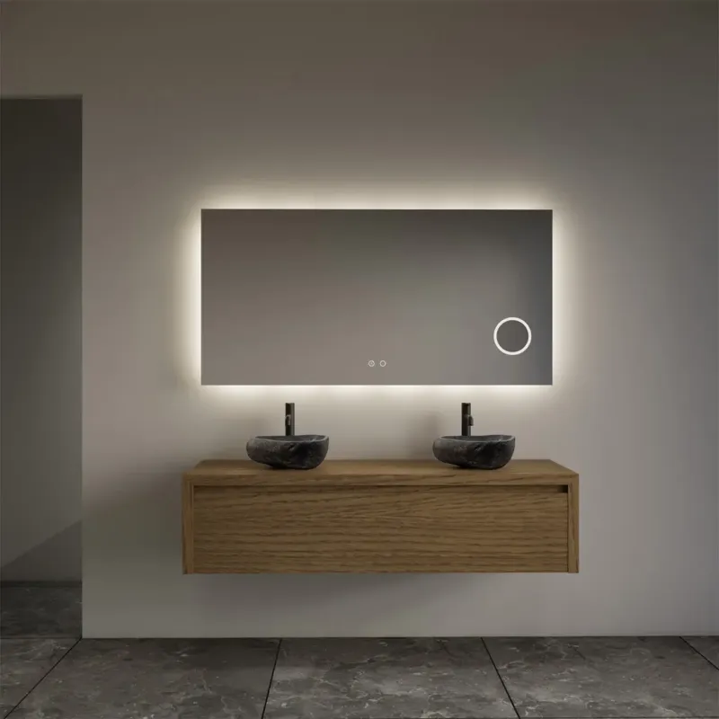 Gliss Design Ares badmeubel 120cm castle brown met rivierstenen waskommen Rechtstreeks Van De Fabrikant