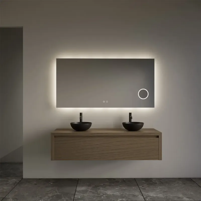 Op = Op Gliss Design Ares badmeubel 120cm ash gray met zwarte waskommen