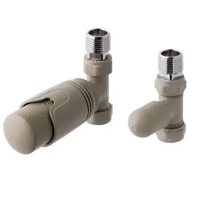 Eastbrook Valve radiator aansluitset recht met thermostaat mat cappuccino Actieprijs