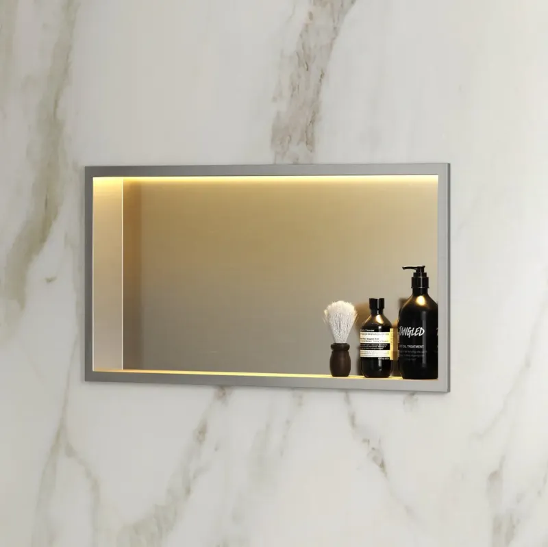 Saniclear Lucio inbouwnis met LED verlichting 60x30cm RVS Premium
