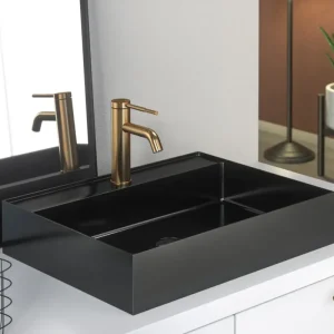 Actieprijs Saniclear Maido waskom 54x42cm met 1 kraangat verouderd ijzer - gunmetal