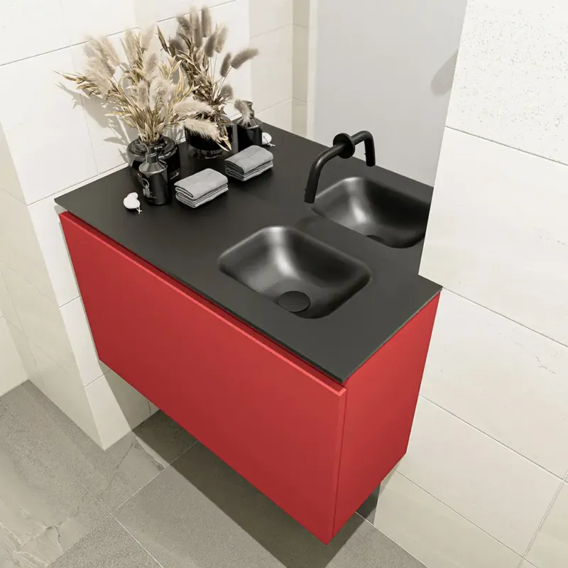 Veilige Betaling Mondiaz Olan 80cm toiletmeubel fire met wastafel urban rechts geen kraangat