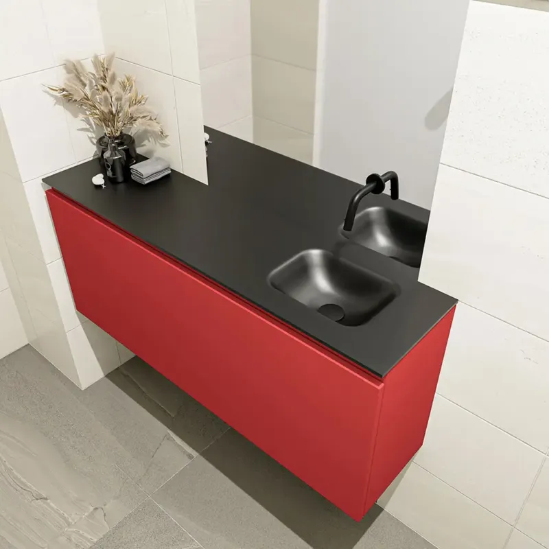 Merkproduct Mondiaz Olan 120cm toiletmeubel fire met wastafel urban rechts geen kraangat