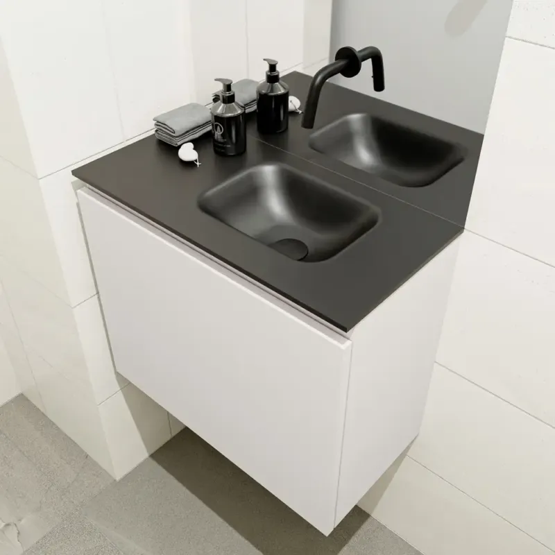 Uitverkoop Mondiaz Olan 60cm toiletmeubel linen met wastafel urban rechts geen kraangat