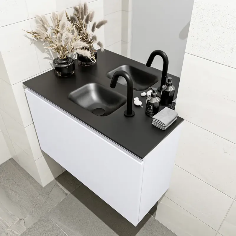 Mondiaz Olan 80cm toiletmeubel cale met wastafel urban midden 1 kraangat Koopje