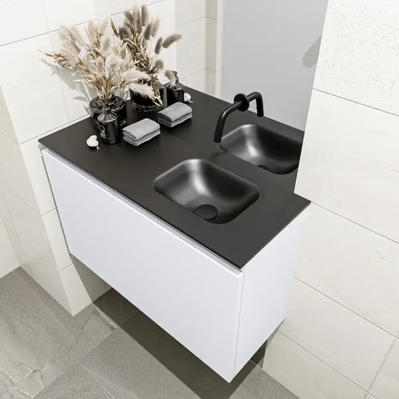 Betaalbaar Mondiaz Olan 80cm toiletmeubel cale met wastafel urban rechts geen kraangat