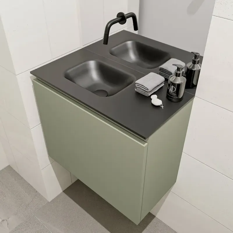 Mondiaz Olan 60cm toiletmeubel army met wastafel urban links geen kraangat Rechtstreeks Van De Fabrikant