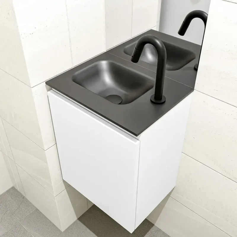 Koop Vandaag Mondiaz Olan 40cm toiletmeubel talc met wastafel urban links 1 kraangat