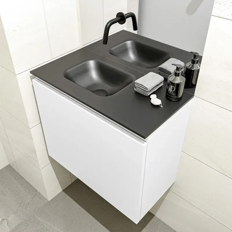 Mondiaz Olan 60cm toiletmeubel talc met wastafel urban links geen kraangat Populair