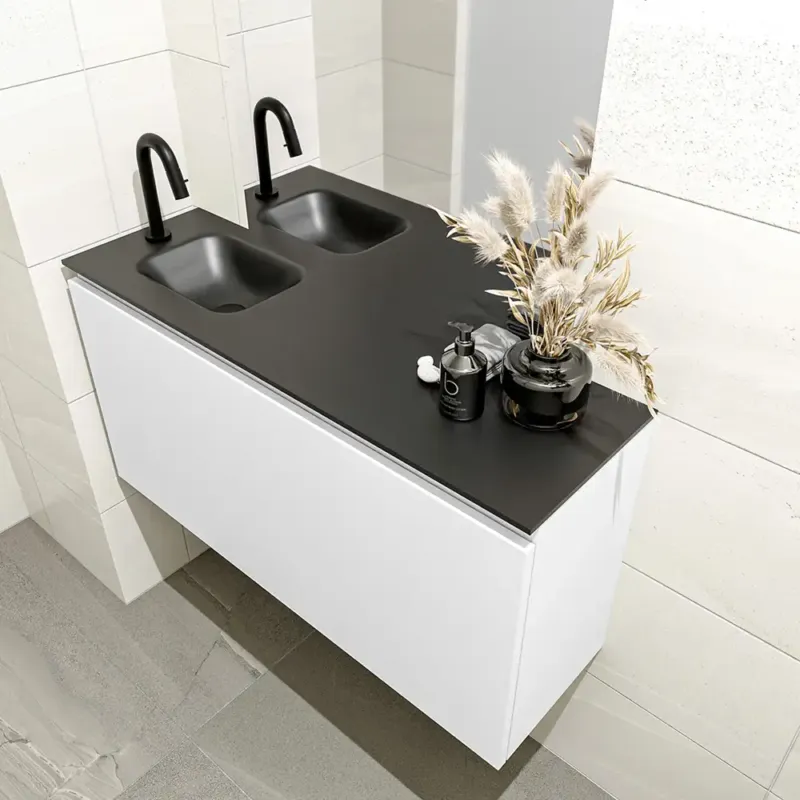 Actieprijs Mondiaz Olan 100cm toiletmeubel talc met wastafel urban links 1 kraangat