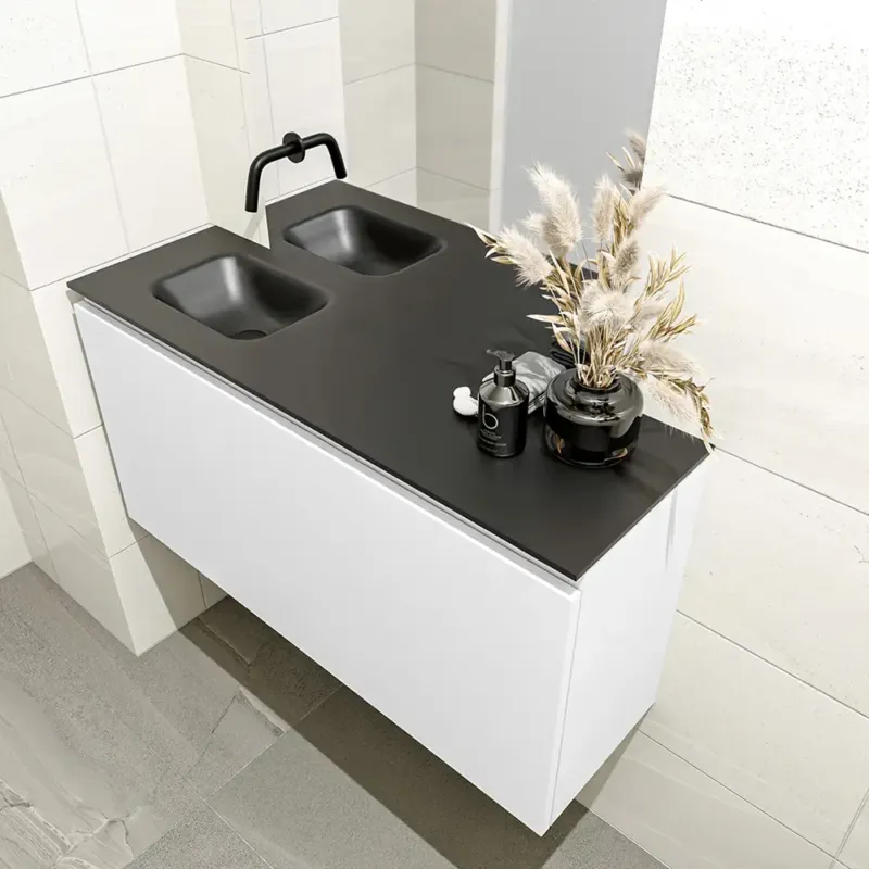 Mondiaz Olan 100cm toiletmeubel talc met wastafel urban links geen kraangat Populair