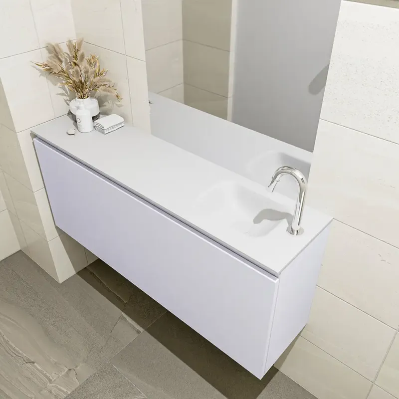 Alleen Vandaag Mondiaz Olan 120cm toiletmeubel cale met wastafel talc rechts 1 kraangat