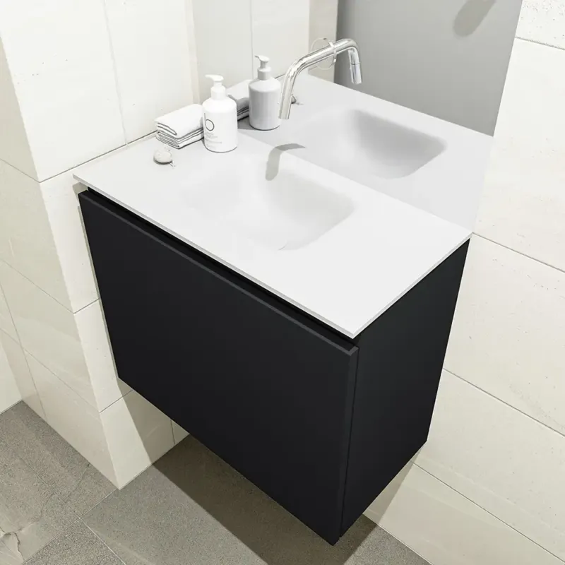 Weekendaanbieding Mondiaz Olan 60cm toiletmeubel urban met wastafel talc midden geen kraangat