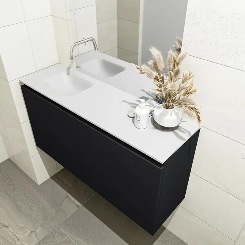 Uitverkoop Mondiaz Olan 100cm toiletmeubel urban met wastafel talc links geen kraangat