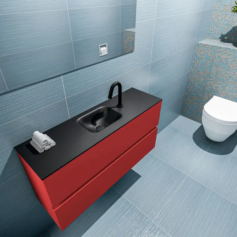 Tijdelijk Beschikbaar Mondiaz Ada 100cm toiletmeubel fire met wastafel urban midden 1 kraangat