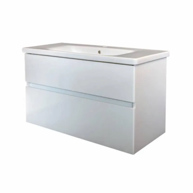 Betaalbaar Badkamermeubel Best Design Quick-Greeploos 80x56x44cm Onderkast + Wastafel Wit
